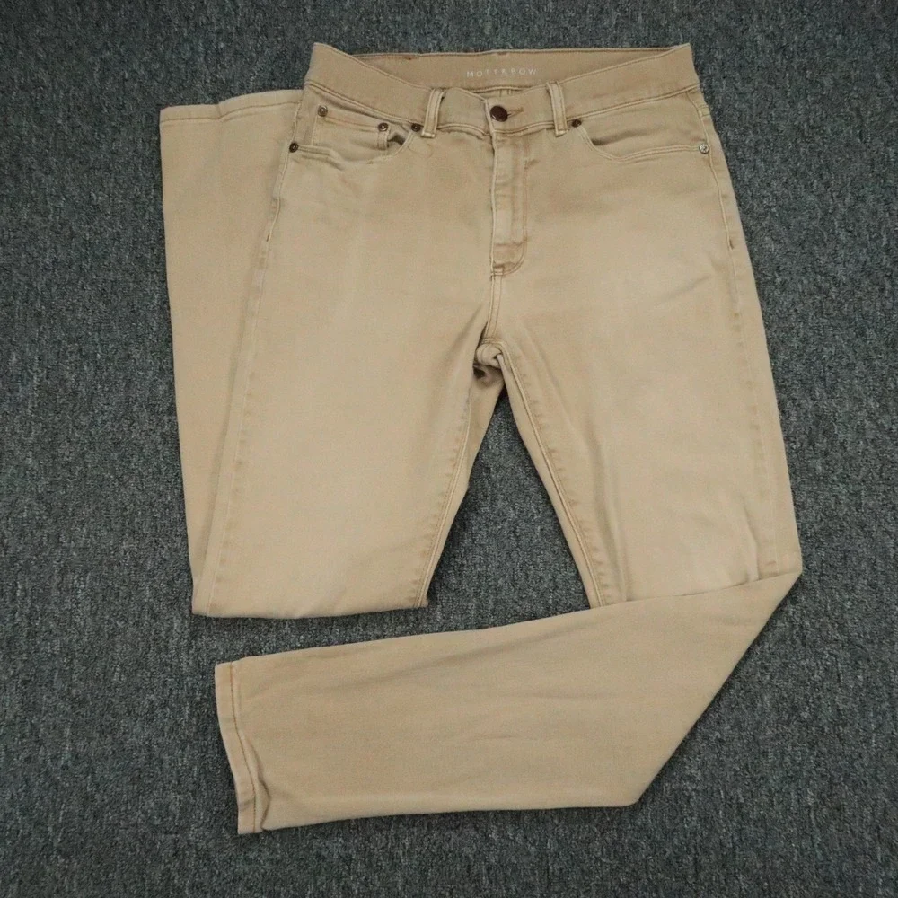 Mott & Bow Jeans Mens 31x32 Beige Skinny 5 Pocket Stretch Denim *